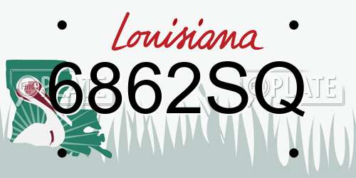 6862SQ Louisiana License Plate