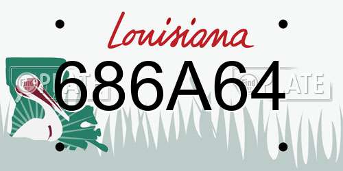 686A64 Louisiana License Plate