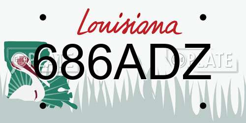 686ADZ Louisiana License Plate