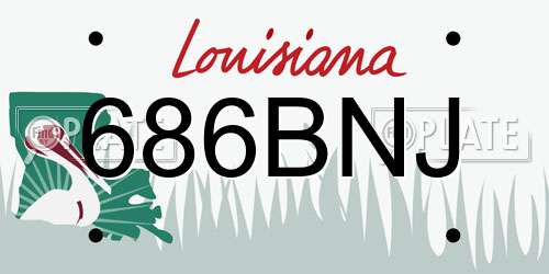 686BNJ Louisiana License Plate