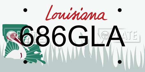 686GLA Louisiana License Plate