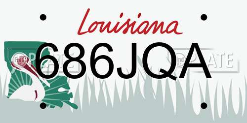 686JQA Louisiana License Plate