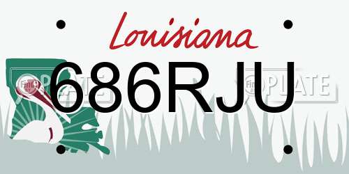 686RJU Louisiana License Plate
