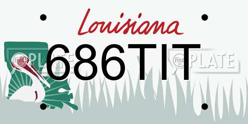 686TIT Louisiana License Plate