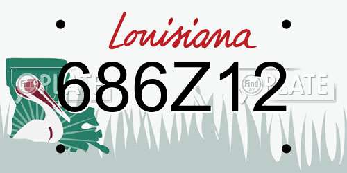 686Z12 Louisiana License Plate