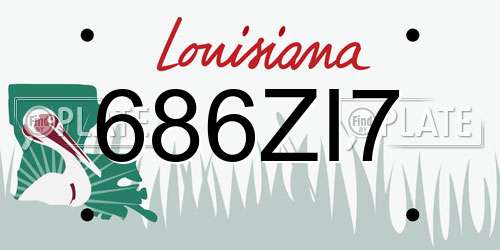 686ZI7 Louisiana License Plate