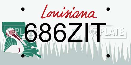 686ZIT Louisiana License Plate