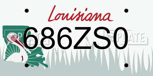 686ZS0 Louisiana License Plate