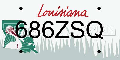 686ZSQ Louisiana License Plate
