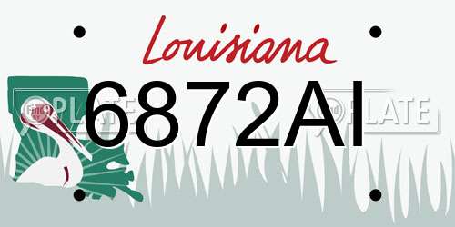 6872AI Louisiana License Plate