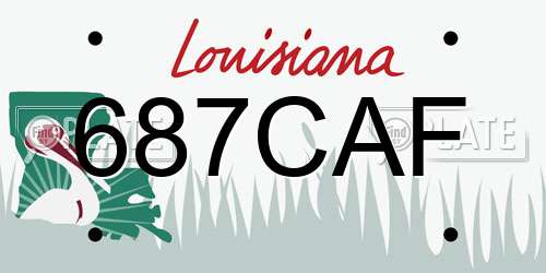 687CAF Louisiana License Plate