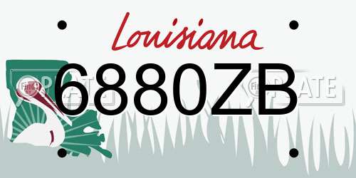 6880ZB Louisiana License Plate