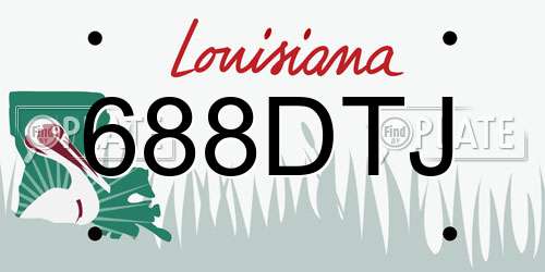 688DTJ Louisiana License Plate