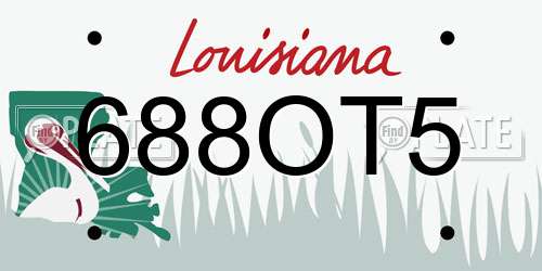 688OT5 Louisiana License Plate