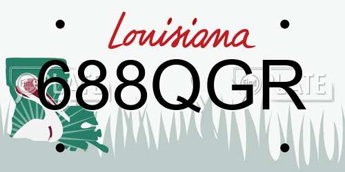 688QGR Louisiana License Plate