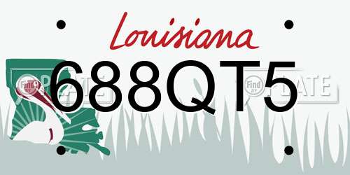 688QT5 Louisiana License Plate