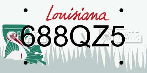 688QZ5 Louisiana License Plate