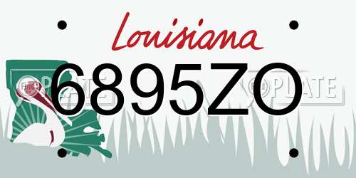 6895ZO Louisiana License Plate