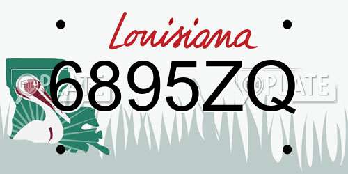 6895ZQ Louisiana License Plate