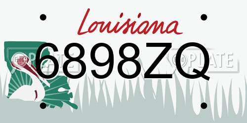 6898ZQ Louisiana License Plate