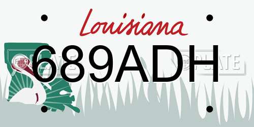 689ADH Louisiana License Plate