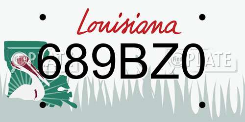 689BZ0 Louisiana License Plate