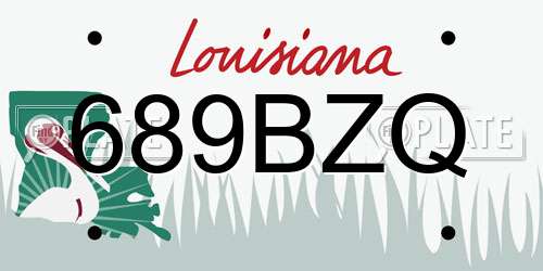 689BZQ Louisiana License Plate