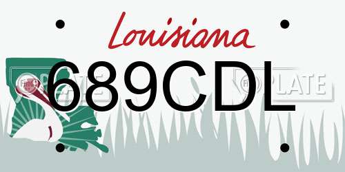 689CDL Louisiana License Plate