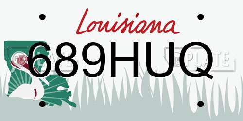 689HUQ Louisiana License Plate