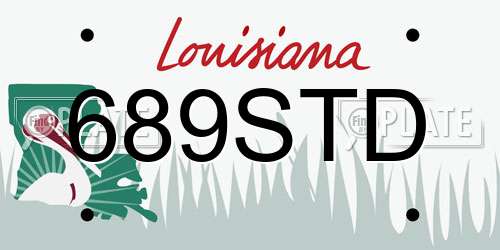 689STD Louisiana License Plate