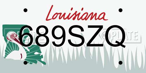 689SZQ Louisiana License Plate