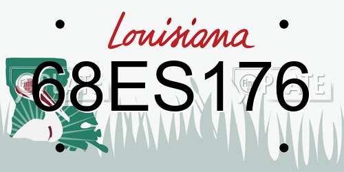 68ES176 Louisiana License Plate