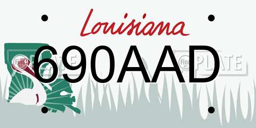 690AAD Louisiana License Plate