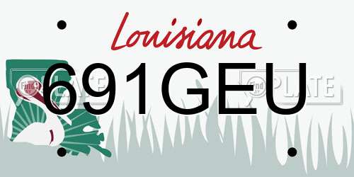 691GEU Louisiana License Plate