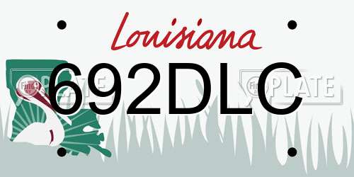 692DLC Louisiana License Plate