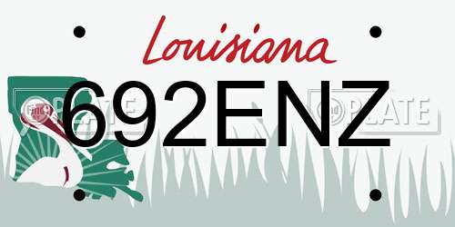 692ENZ Louisiana License Plate