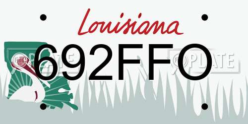 692FFO Louisiana License Plate