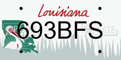 693BFS Louisiana License Plate