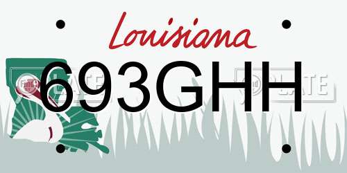 693GHH Louisiana License Plate