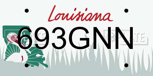 693GNN Louisiana License Plate