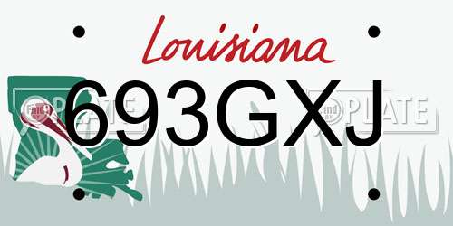 693GXJ Louisiana License Plate