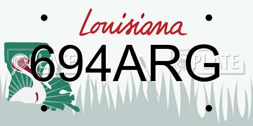 694ARG Louisiana License Plate