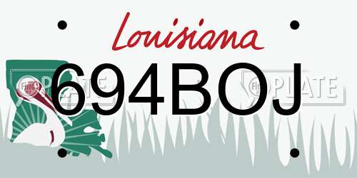 694BOJ Louisiana License Plate