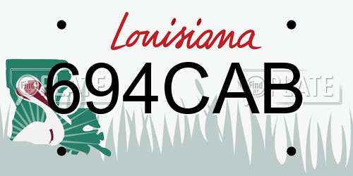 694CAB Louisiana License Plate