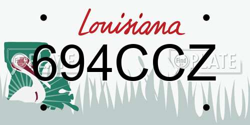 694CCZ Louisiana License Plate