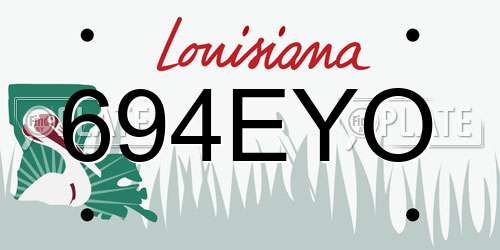 694EYO Louisiana License Plate