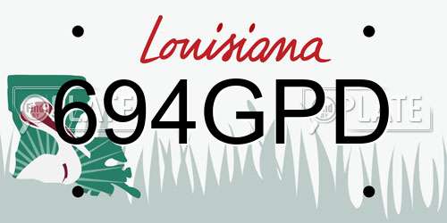 694GPD Louisiana License Plate
