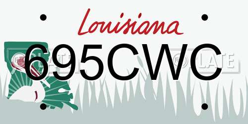 695CWC Louisiana License Plate
