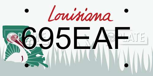 695EAF Louisiana License Plate