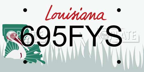 695FYS Louisiana License Plate